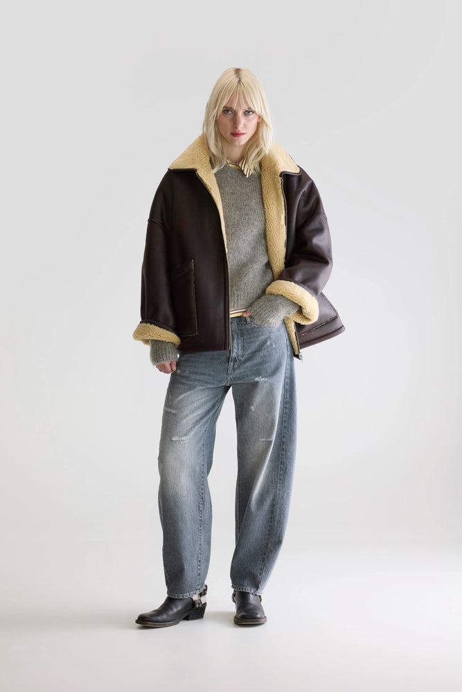 Bellerose HESTEL FAUX-LEATHER JACKET Brown