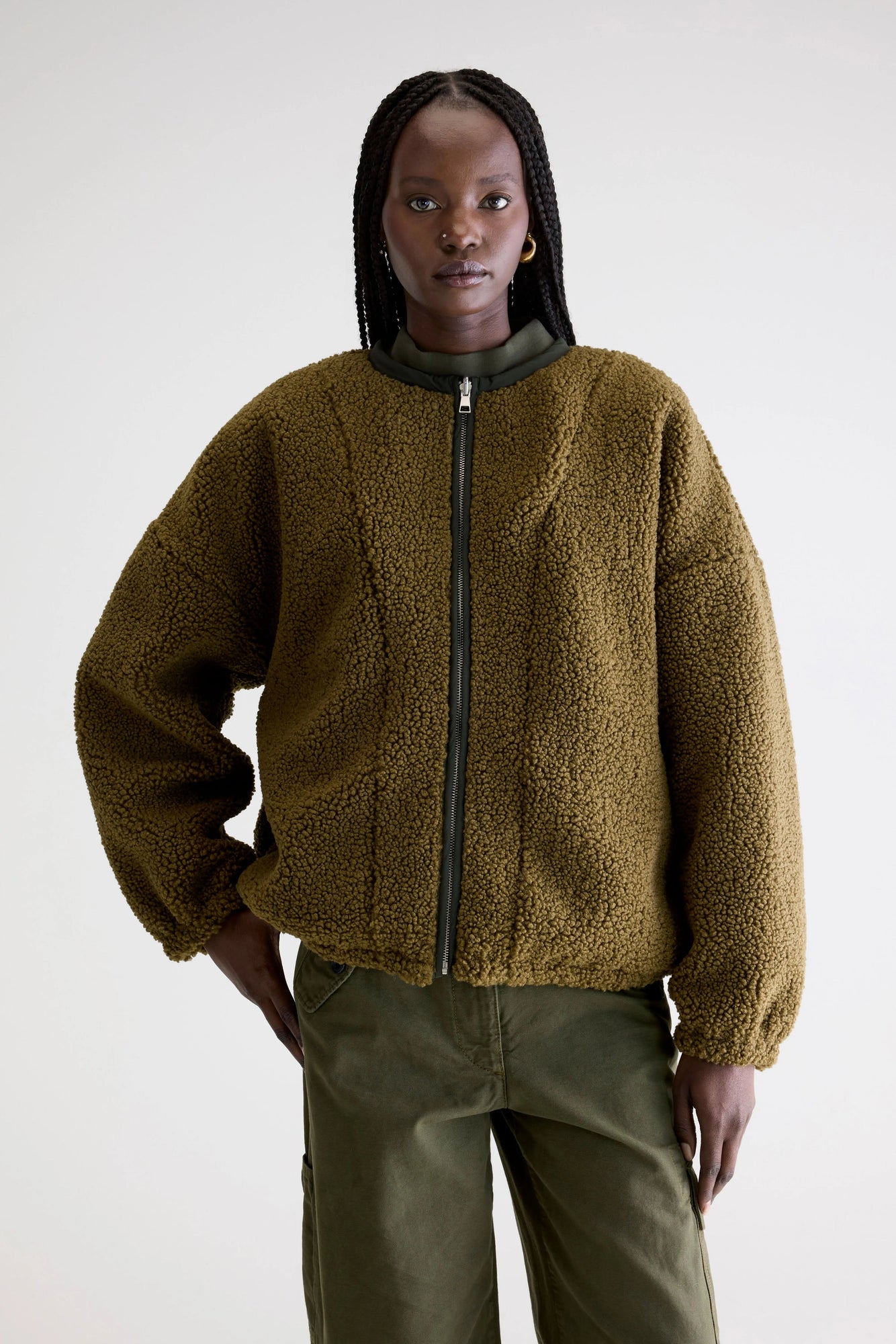 Bellerose JANICE teddy jacket - Army – Peony Rouge