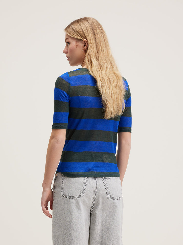 Bellerose Seas T-Shirt Black beauty / True blue Striped