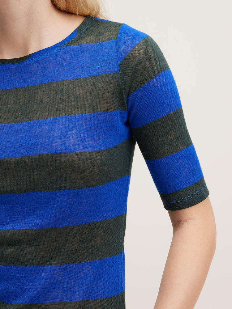 Bellerose Seas T-Shirt Black beauty / True blue Striped