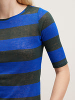 Bellerose Seas T-Shirt Black beauty / True blue Striped