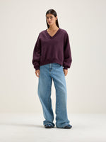 Bellerose Varola V-Neck Sweatshirt Wine