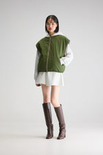 Bellerose JANO REVERSIBLE SLEEVELESS JACKET Ecru/Khaki