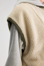 Bellerose JANO REVERSIBLE SLEEVELESS JACKET Ecru/Khaki
