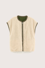 Bellerose JANO REVERSIBLE SLEEVELESS JACKET Ecru/Khaki