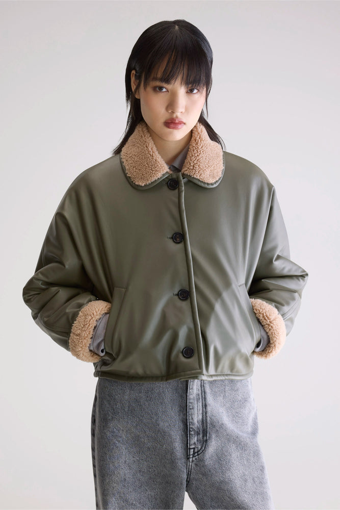 Bellerose JOSH Faux-leather Jacket - Sage
