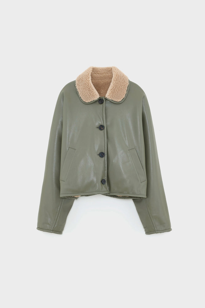 Bellerose JOSH Faux-leather Jacket - Sage