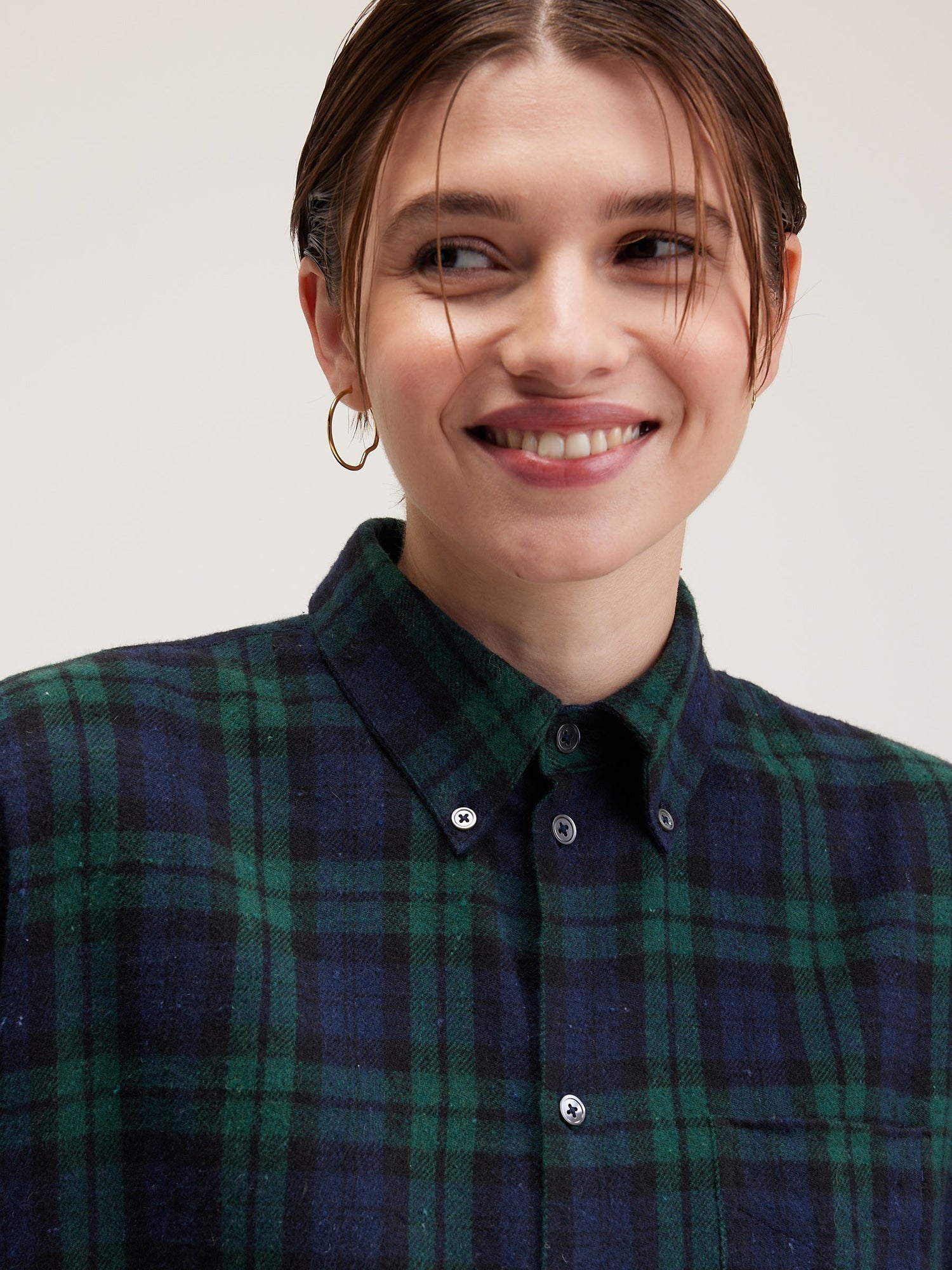 Bellerose Kraft Oversized Shirt Black-Watch Checkered – Peony Rouge