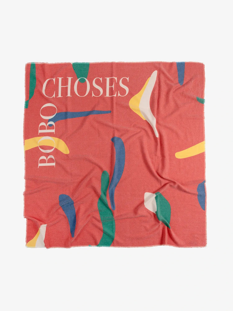Bobo Choses BRUSHSTROKES PRINT LARGE SCARF Red