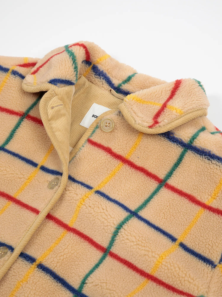 Bobo Choses Color Striped sheepskin jacket