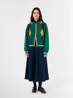 Bobo Choses DIAMONDS COLLAR CARDIGAN Green