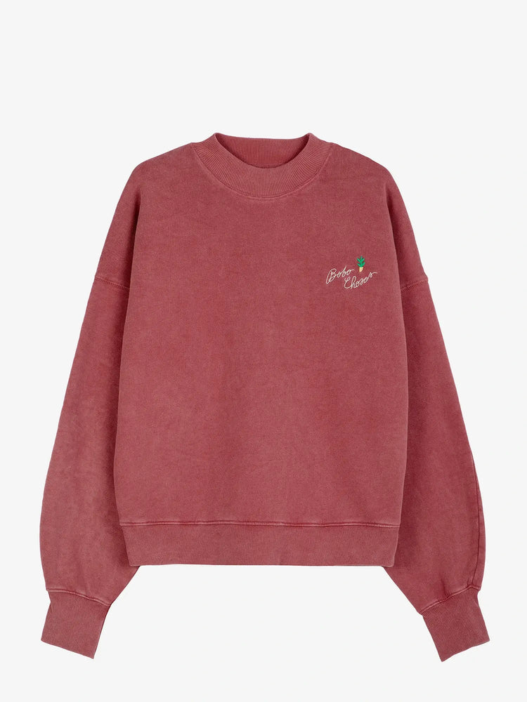 Bobo Choses EMBROIDERY MOCK-NECK SWEATSHIRT Burgundy