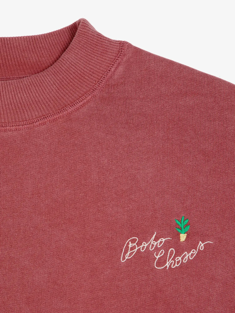 Bobo Choses EMBROIDERY MOCK-NECK SWEATSHIRT Burgundy