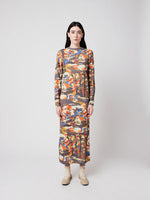 Bobo Choses Forest House pattern straight dress