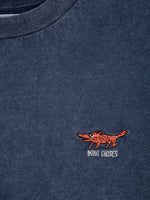 Bobo Choses FOX EMBROIDERY LONG SLEEVE T-SHIRT Midnight Blue