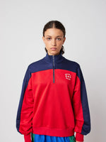 Bobo Choses Half zip color block sweatshirt - Red