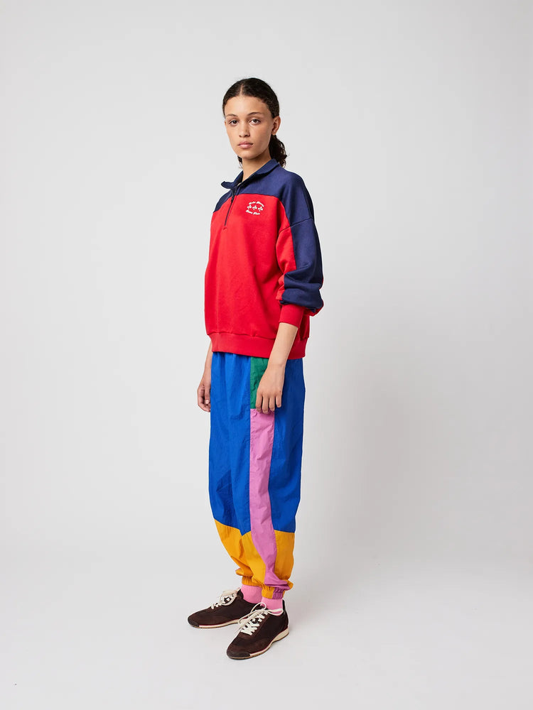 Bobo Choses Half zip color block sweatshirt - Red