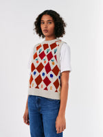 Bobo Choses HARLEQUIN PRINTED KNITTED VEST Red