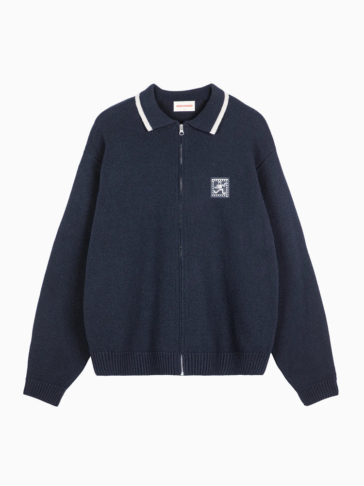 Bobo Choses Mr Pencil zipped cardigan - Navy blue