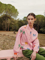 Bobo Choses WONDER HORSE PRINT GATHERED SHIRT Pink