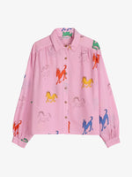 Bobo Choses WONDER HORSE PRINT GATHERED SHIRT Pink