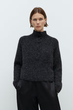 Cordera BABY ALPACA POLO SWEATER - Anthracite