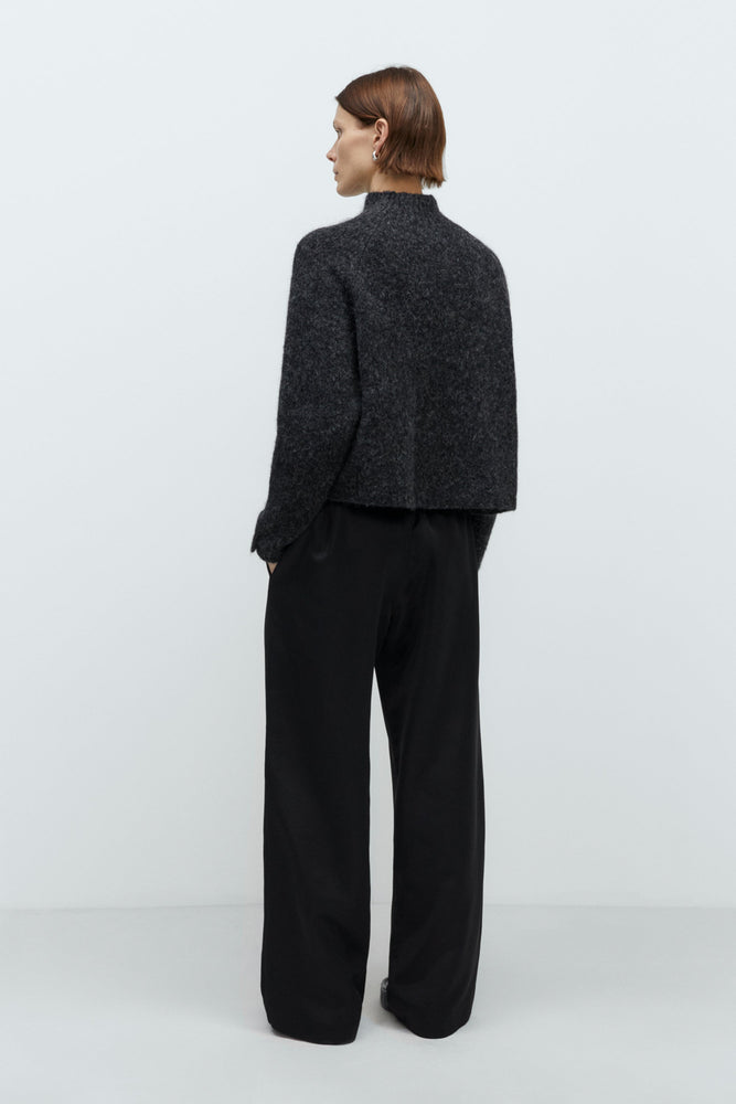 Cordera BABY ALPACA POLO SWEATER - Anthracite