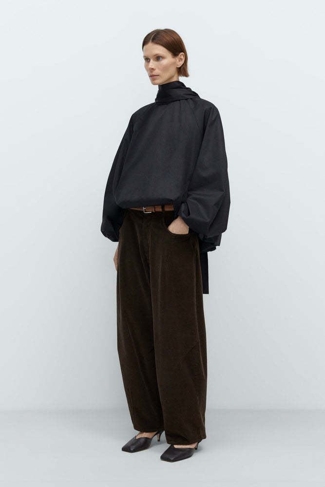 Cordera CORDUROY BAGGY PANTS SAGE - Brown