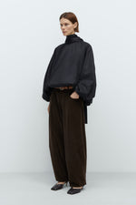 Cordera CORDUROY BAGGY PANTS SAGE - Brown