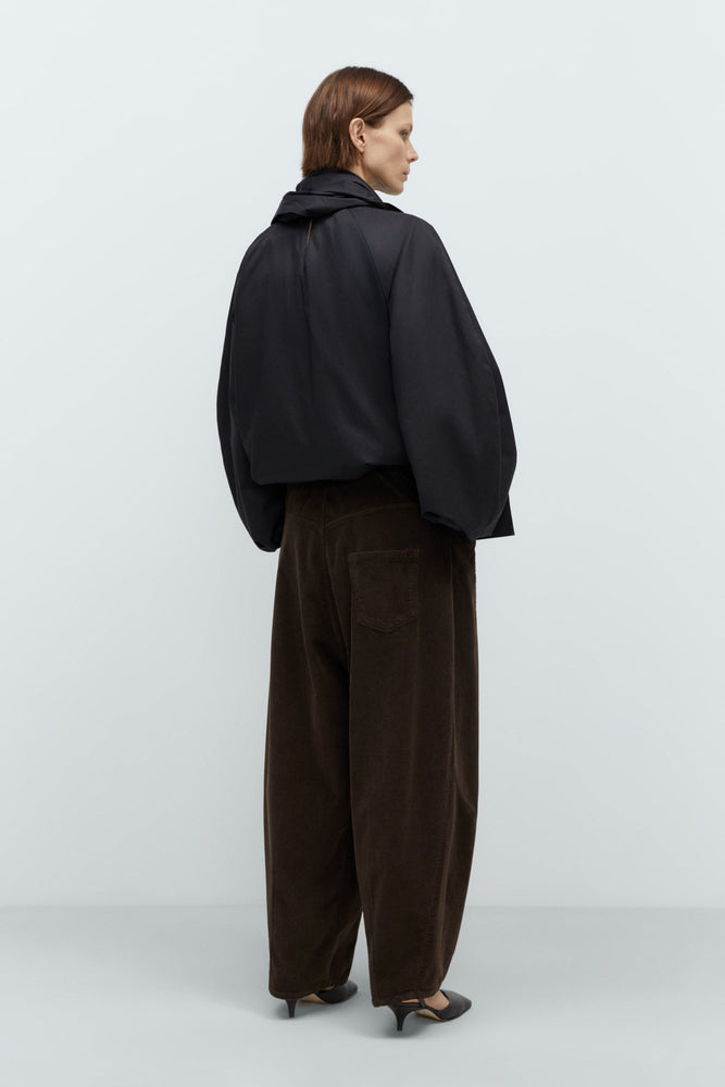 Cordera CORDUROY BAGGY PANTS SAGE - Brown