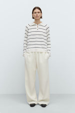 Cordera MERINO WOOL STRIPED POLO - White
