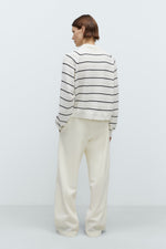 Cordera MERINO WOOL STRIPED POLO - White