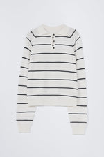 Cordera MERINO WOOL STRIPED POLO - White