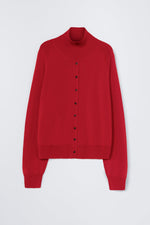 Cordera MERINO WOOL BUTTONED SWEATER - Red