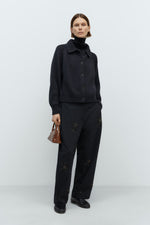 Cordera MERINO WOOL COLLAR CARDIGAN - Anthracite