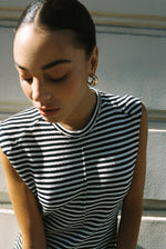 Collectors Club Diegotte dress - Ecru/Navy Stripes