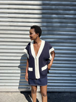 Collectors Club Kite cardigan - Navy/Ecru