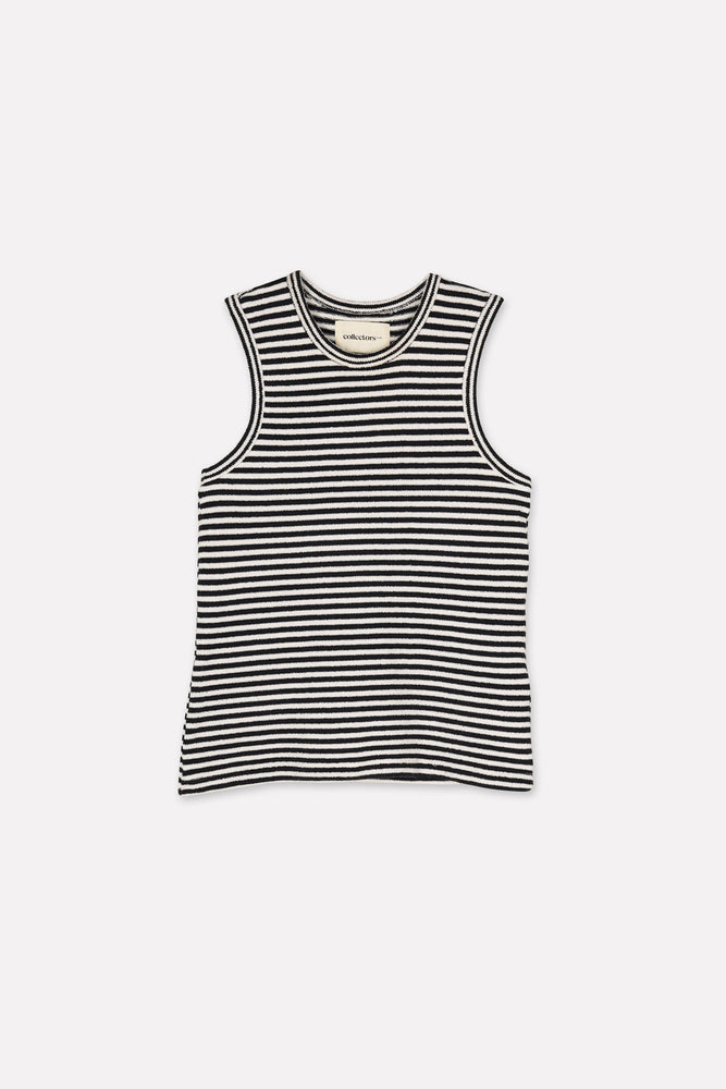 Collectors Club Tonga top - Ecru/Navy stripes
