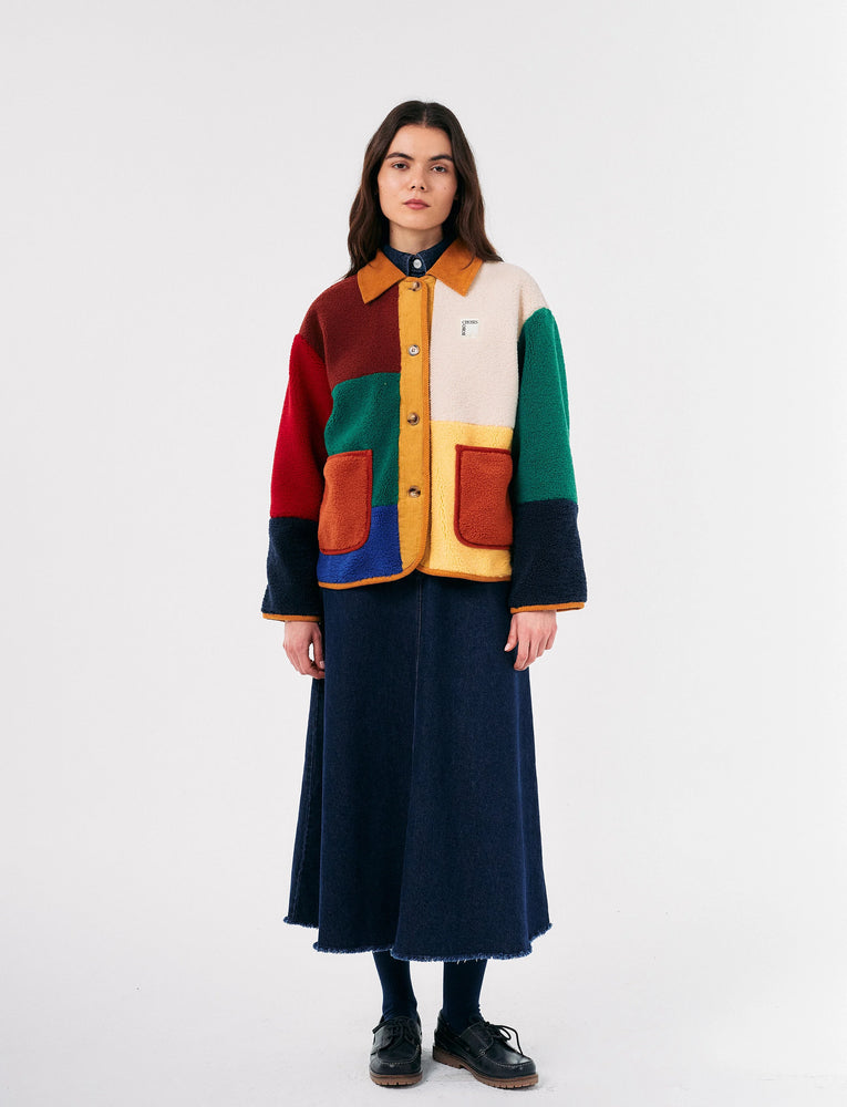 Bobo Choses Color Block sheepskin jacket
