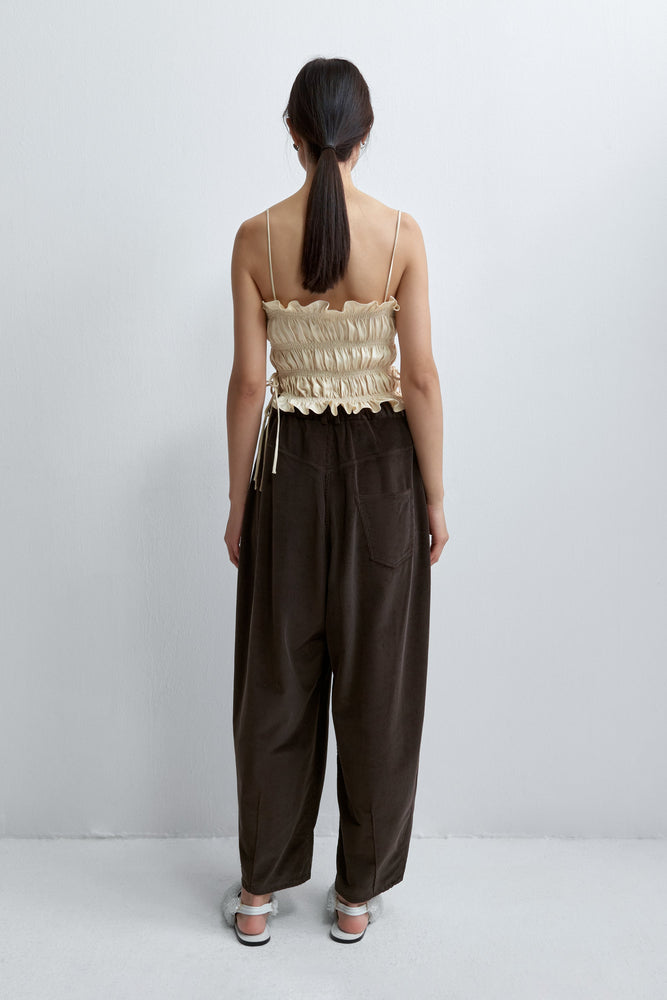 Cordera CORDUROY BAGGY PANTS BROWN