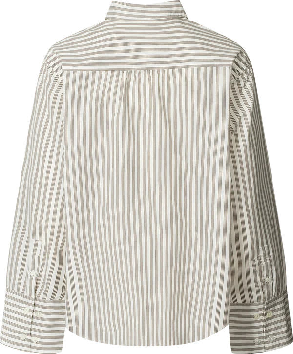 Gai + Lisva FLORA SHIRT YARN DYED GOTS 243975 - WHITE/ KANGAROO