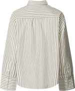 Gai + Lisva FLORA SHIRT YARN DYED GOTS 243975 - WHITE/ KANGAROO