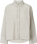 Gai + Lisva FLORA SHIRT YARN DYED GOTS 243975 - WHITE/ KANGAROO