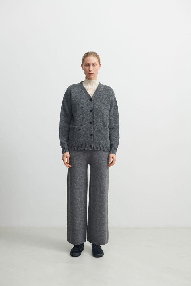 FUB Lambswool Cardigan Grey Melange