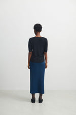 FUB Pointelle Tee Dark Navy