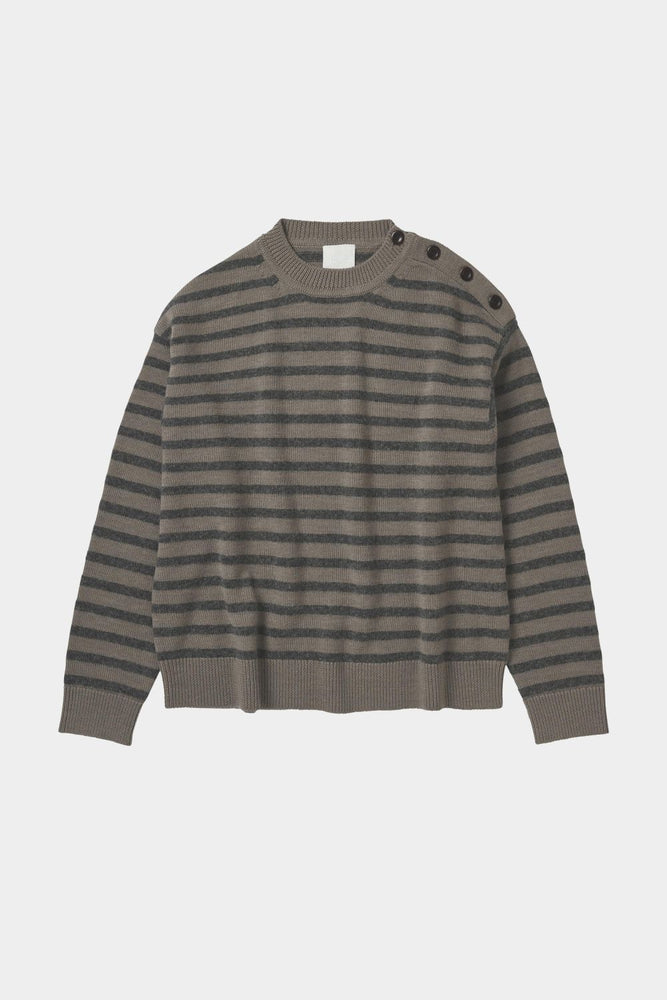 FUB Striped Crewneck Hazel/Grey Melange