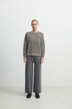 FUB Striped Crewneck Hazel/Grey Melange