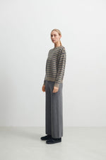 FUB Striped Crewneck Hazel/Grey Melange