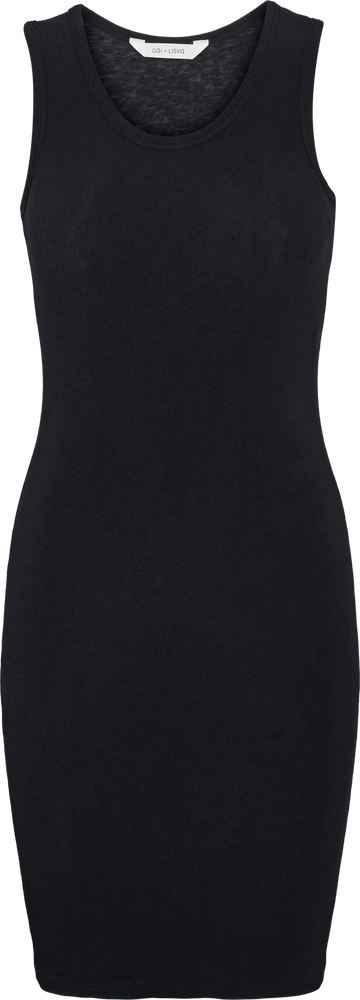 Gai + Lisva ANIS WOOL SLIP DRESS - BLACK