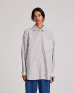 Gia + Lisva ASTRID SHIRT YARN DYED - WHITE/BLUE